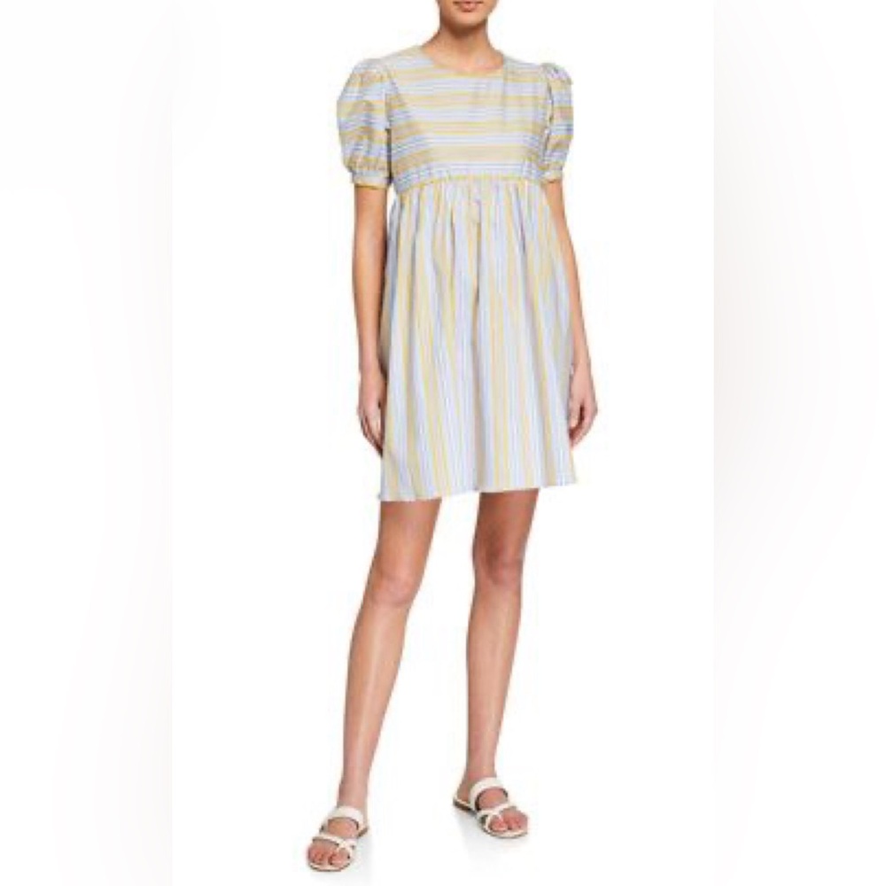 English Factory Striped Yellow and Blue Dress